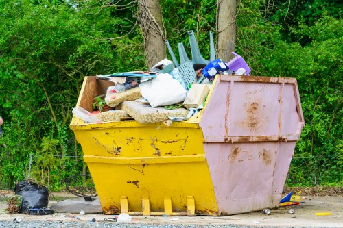 Illustration of a skip beside a residential street in Ealing